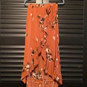 Asymmetrical Ruffled Boho Maxi Skirt